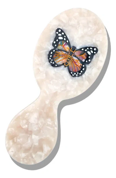 Solar Eclipse Monarch Butterfly Brush, Jaw Clip & Mirror Set In Multi