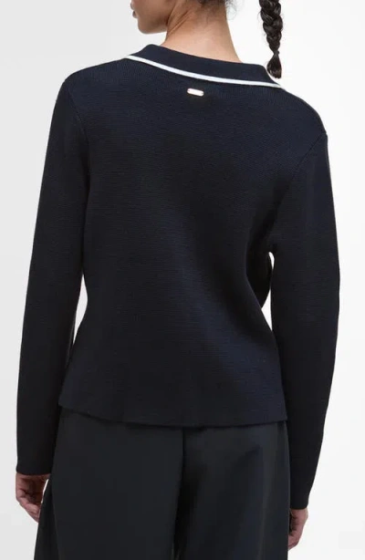 Barbour Collen Button-embellishment Cardigan In Blue