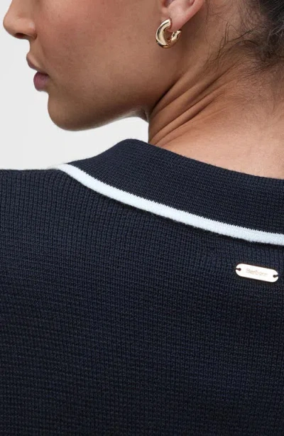 Barbour Collen Button-embellishment Cardigan In Blue