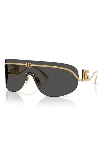 Dolce & Gabbana Logo-plaque Shield Sunglasses In Neutral