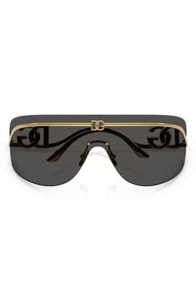 Dolce & Gabbana Logo-plaque Shield Sunglasses In Neutral