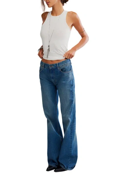 Free People West Coast High Rise Flare Jeans In Humble In Blue
