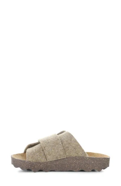Fly London Clavi Wool Felt Slide Sandal In Brown
