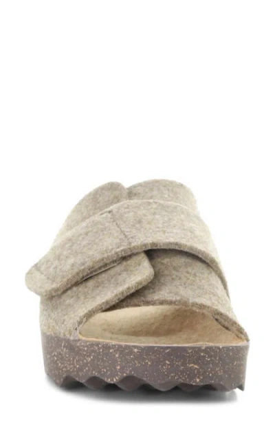 Fly London Clavi Wool Felt Slide Sandal In Brown