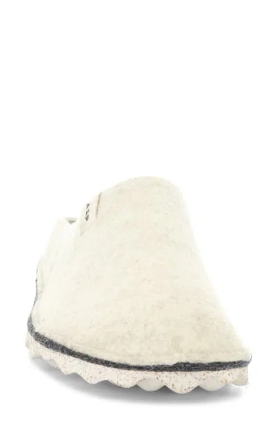 Fly London Natura Wool Felt Mule In White