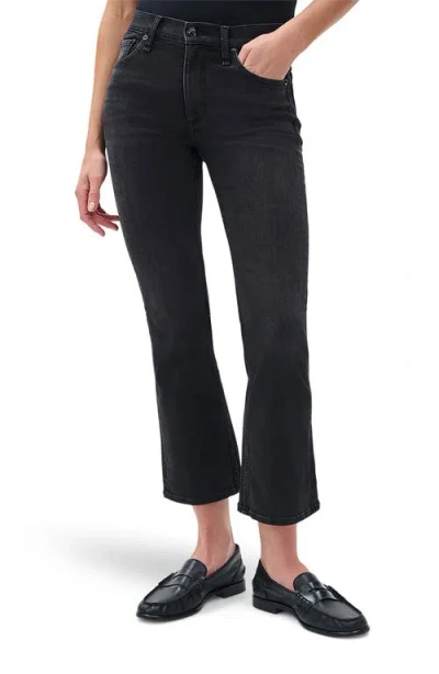 Rag & Bone Flexi Peyton Mid Rise Ankle Bootcut Jeans In Midnight In Blue