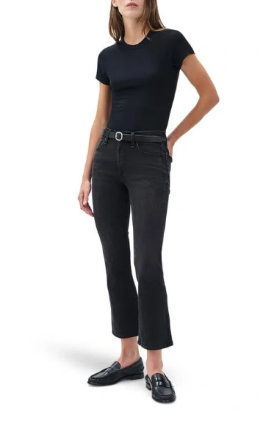 Rag & Bone Flexi Peyton Mid Rise Ankle Bootcut Jeans In Midnight In Blue