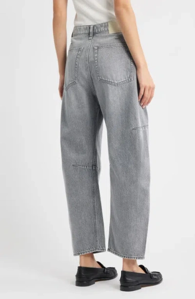 Rag & Bone Charlie High Rise Ankle Barrel Jeans In Washed Grey In Gray