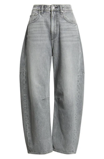 Rag & Bone Charlie High Rise Ankle Barrel Jeans In Washed Grey In Gray