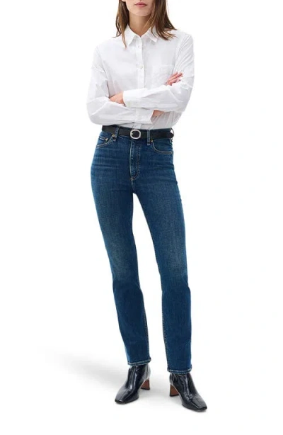 Rag & Bone Flexi Wren High Waist Slim Jeans In Blue