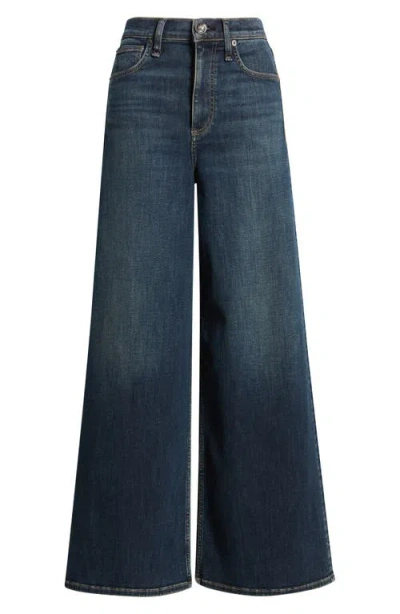 Rag & Bone Womens Ness Flexi Sofie Ankle Wide-leg Denim Jeans In Blue