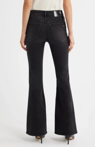 Rag & Bone Flexi Dahlia Full Length Flare Jeans Midnight In Black