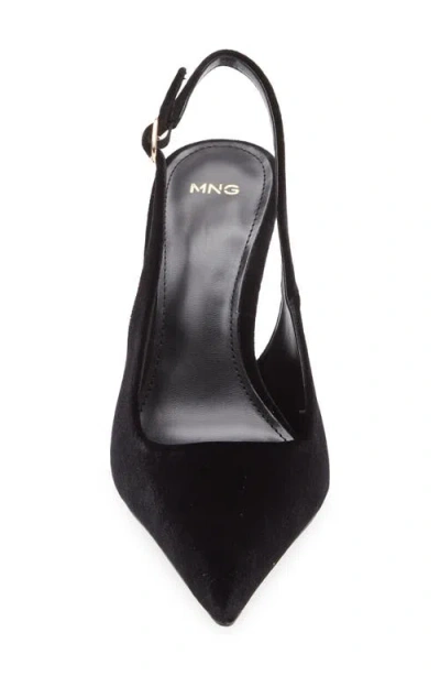 Mango Slingback Pointed Toe Pump In Black