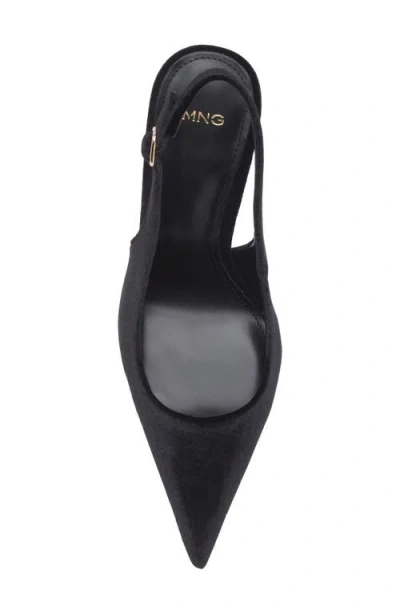 Mango Slingback Pointed Toe Pump In Black
