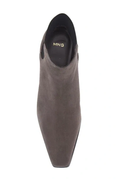 Mango Square Toe Bootie In Gray