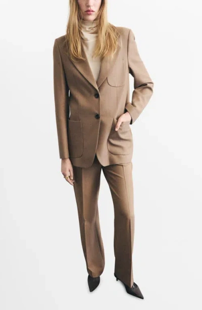 Mango Women's Straight Wool-blend Suit Pants In Brown