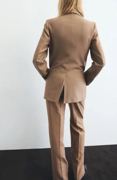 Mango Women's Straight Wool-blend Suit Pants In Brown