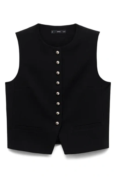 Mango Gabo Vest In Black