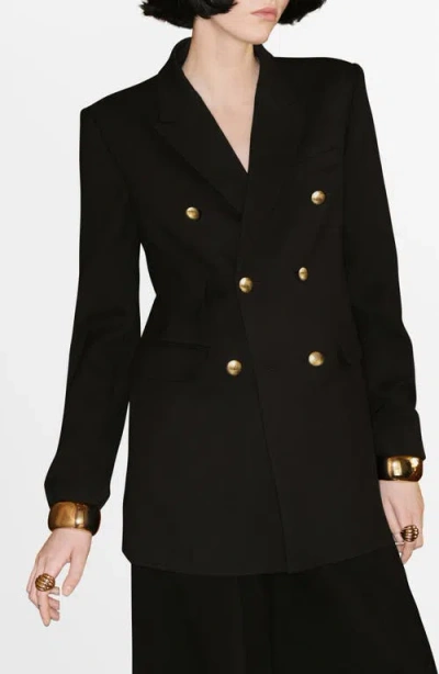 Mango Women's Double-breasted Blazer In Black
