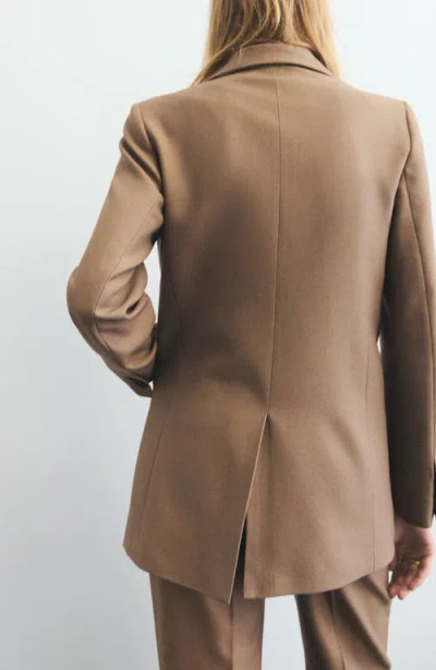 Mango Women's Pockets Wool Blend Suit Blazer In Brown