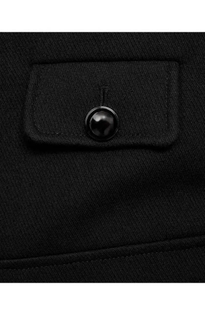 Mango Jacket With Jewel-button Strip Collar Black In Black