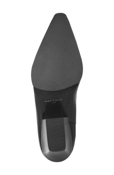 Marc Fisher Ltd Tarrie Stacked Heel Leather Knee-high Boots In Black