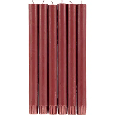British Colour Standard Set Of 6 Guardsman Red Dinner Candles In Red