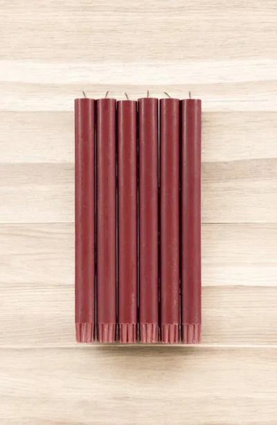 British Colour Standard Set Of 6 Guardsman Red Dinner Candles In Red