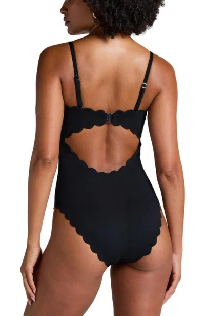 Hunkemoller Bandeau Scallop Swimsuit In Black