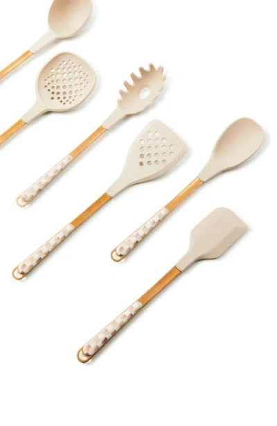 Mackenzie-childs Mackenzie Childs Mocha Check Utensil Caddy Set In Multi