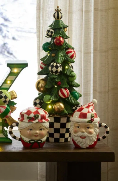 Mackenzie-childs Mackenzie Childs Check It Out Set Of 2 Covered Mugs In Red