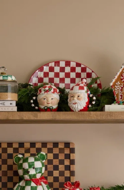 Mackenzie-childs Mackenzie Childs Check It Out Set Of 2 Covered Mugs In Red