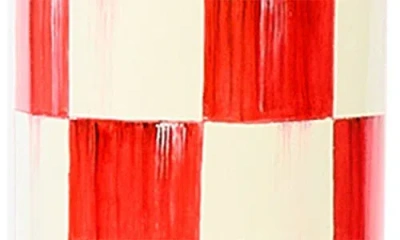 Mackenzie-childs Mackenzie Childs Check It Out Large Illuminated Candle Decoration In Multi