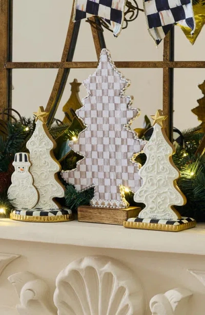 Mackenzie-childs Mackenzie Childs Set Of 2 Handmade Gingerbread Tree Figurines In Multi