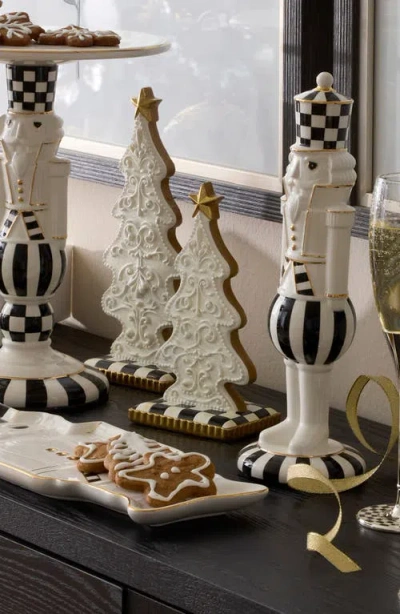 Mackenzie-childs Mackenzie Childs Set Of 2 Handmade Gingerbread Tree Figurines In Multi