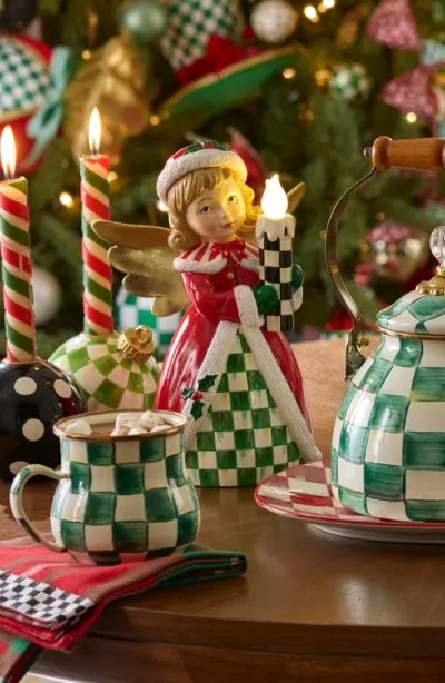 Mackenzie-childs Mackenzie Childs Check It Out Illuminated Angel Figurine In Multi