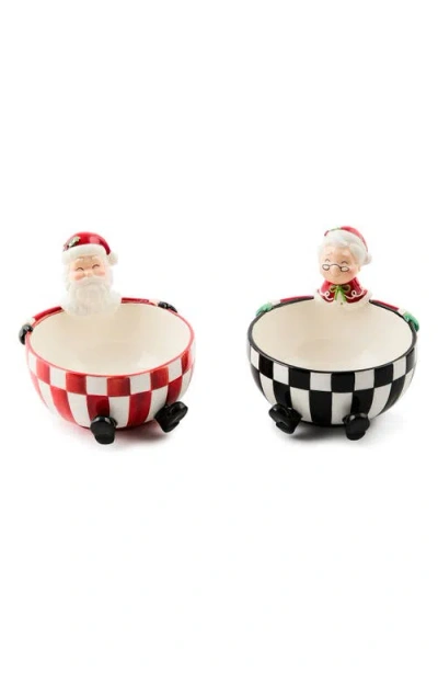 Mackenzie-childs Mackenzie Childs Check It Out Set Of 2 Snack Bowls In Multi