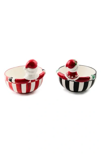 Mackenzie-childs Mackenzie Childs Check It Out Set Of 2 Snack Bowls In Multi