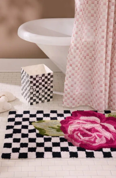 Mackenzie-childs Rose Check Bath Rug In Multi