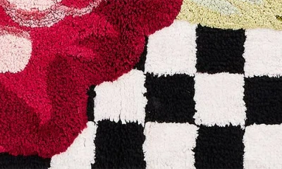 Mackenzie-childs Rose Check Bath Rug In Multi