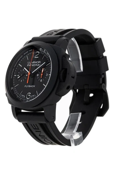 Watchfinder & Co. Panerai  2022 Luminor Marina Chronograph Pam01298 Automatic Rubber Strap W In Black