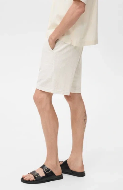 Mango Structured Knit Shorts In White