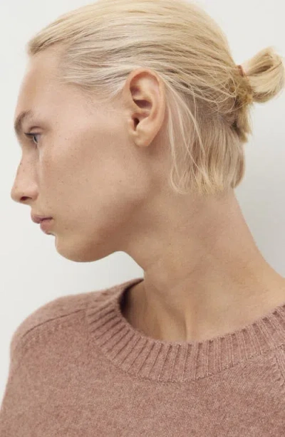 Mango Crewneck Raglan Sleeve Sweater In Brown