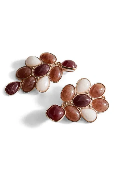 Mango Mixed Resin Drop Earrings In Brown