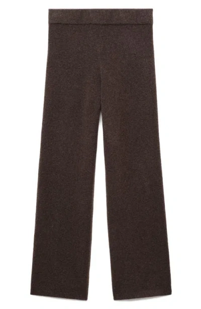 Mango Knit Pants In Brown