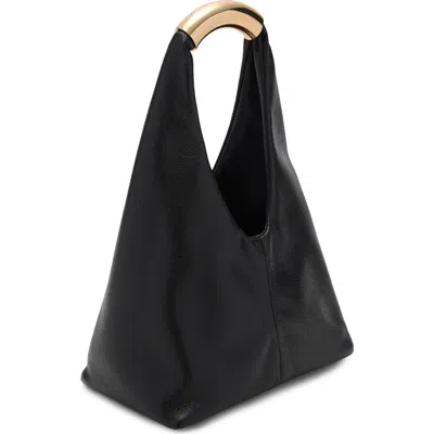 Mango Faux Leather Top Handle Bag In Black