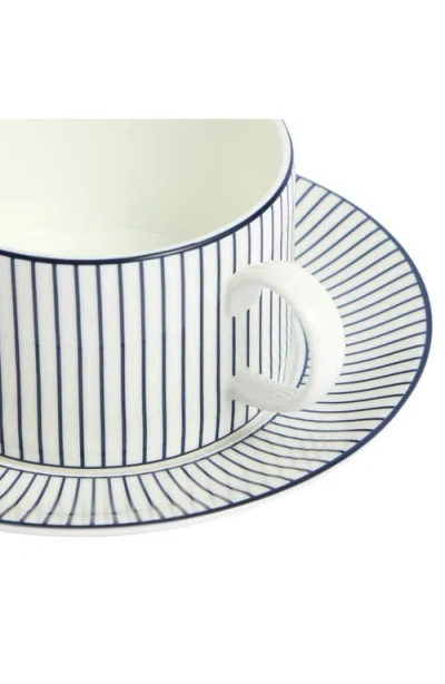 Wedgwood Gio Stripe Bone China Teacup & Saucer Set In Multi