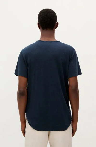 Scalpers Icon Basic Linen Tee In Blue