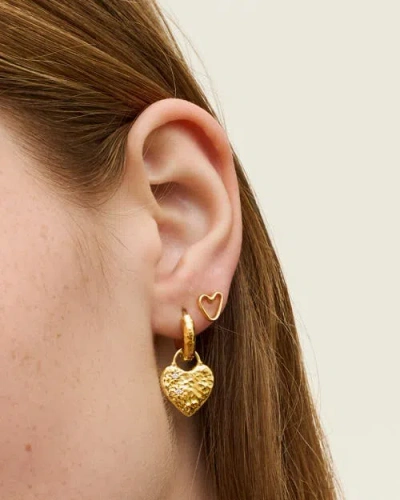 Ottoman Hands Heart Studs In Gold
