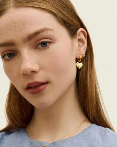 Ottoman Hands Heart Studs In Gold